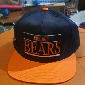 Vintage Brand New Chicago Bears Navy and Orange Snapback Hat